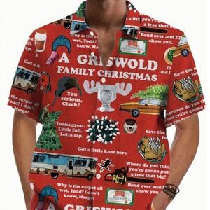 Christmas Vacation Griswold Men's Button Front Dress Shirt Funny Movie Clark